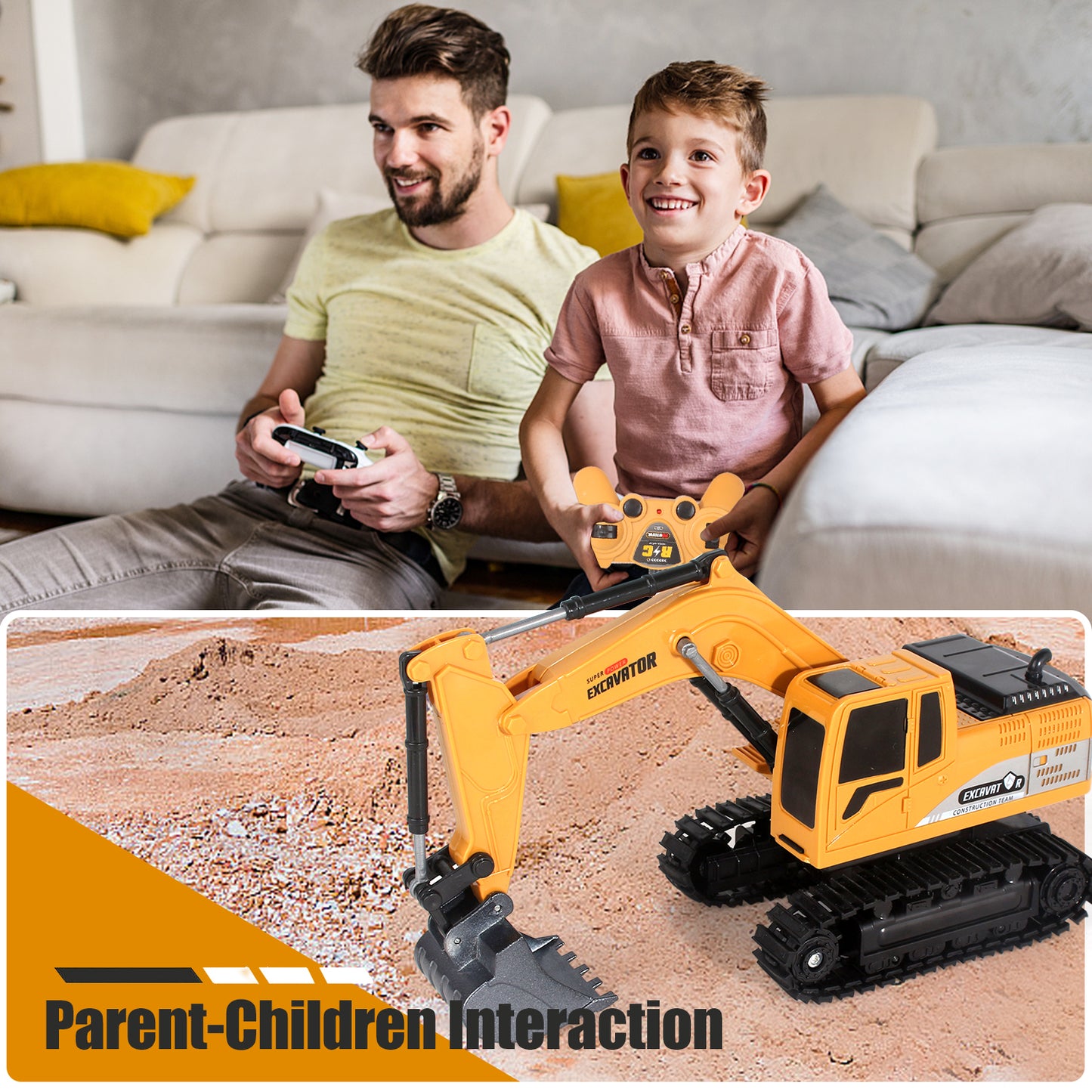 RC Excavator Toy for Kids – Remote Control Construction Truck (Ages 3–8)
