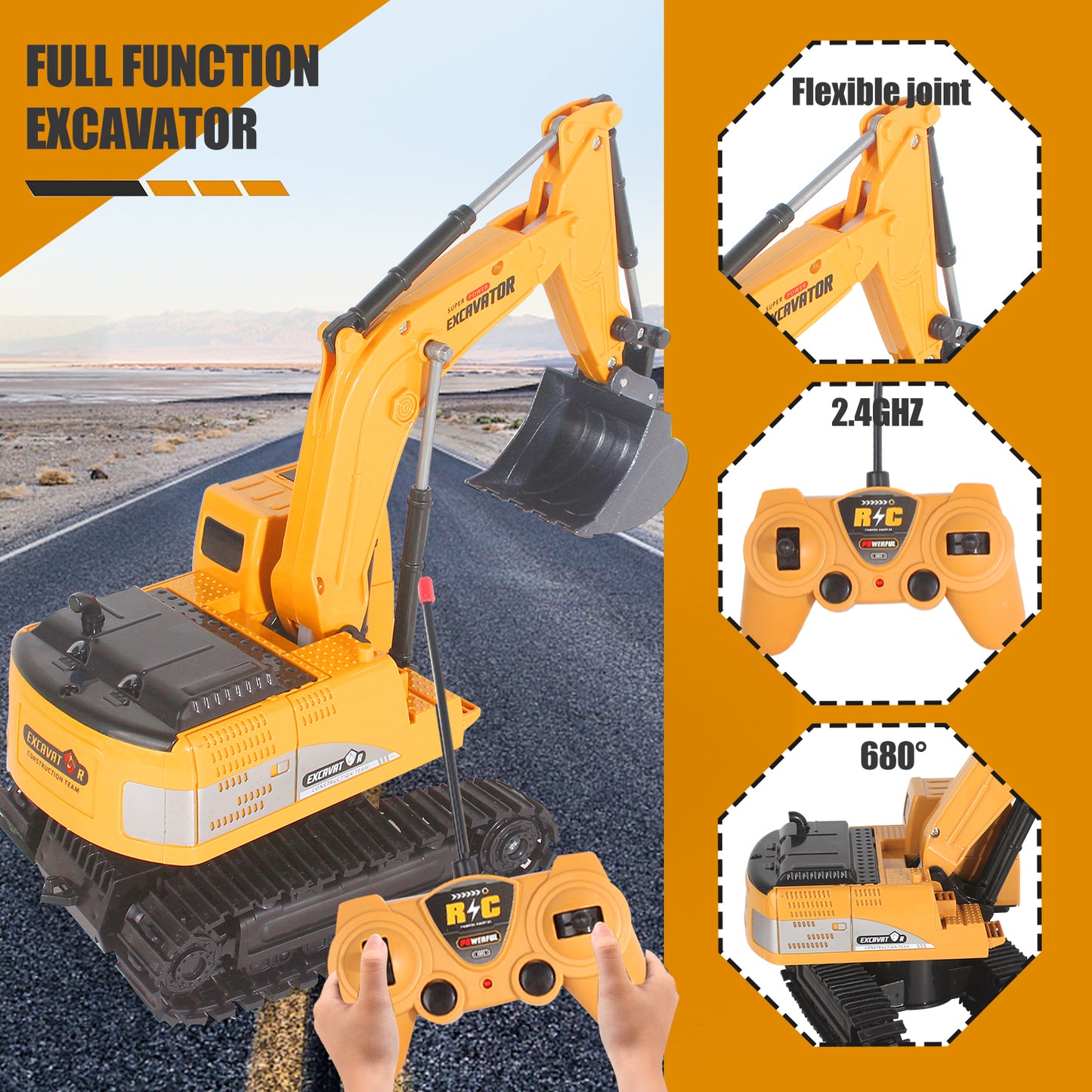 RC Excavator Toy for Kids – Remote Control Construction Truck (Ages 3–8)